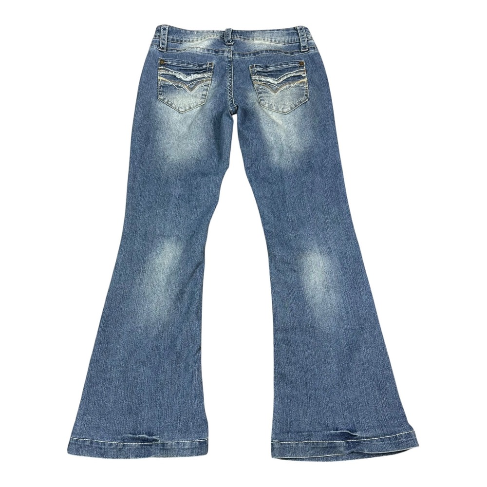 2000s Wallflower Faded Cotton Blend Flared Jeans Women's 11 (Fits 32x29.75) FLAW